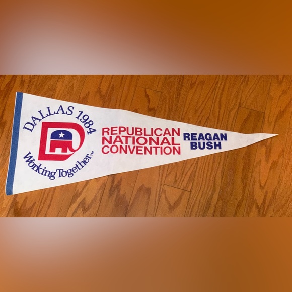 1984 Vintage Dallas Texas REPUBLICAN NATIONAL CONVENTION Pennant Flag - Picture 6 of 8